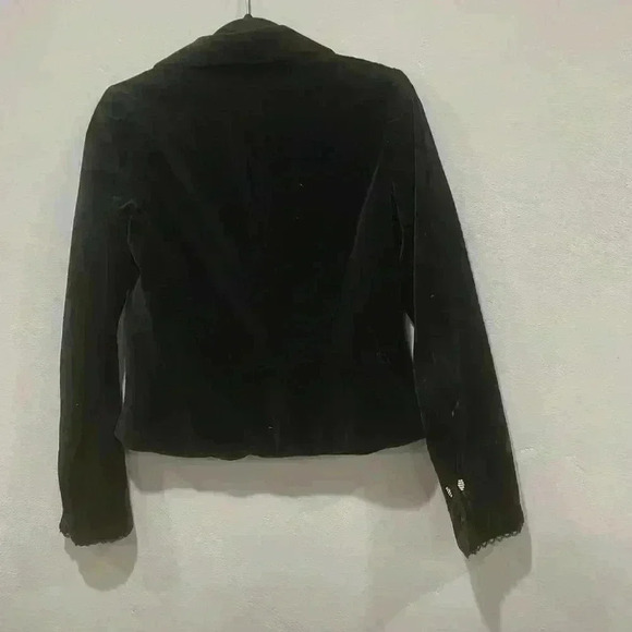 Vintage velvet old navy black blazer size medium with snowflake buttons - Picture 6 of 6